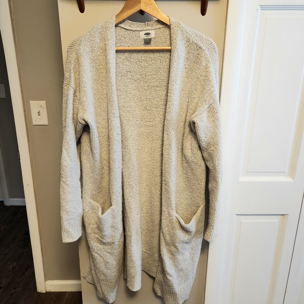 Old Navy Light Gray Open-Front Cardigan